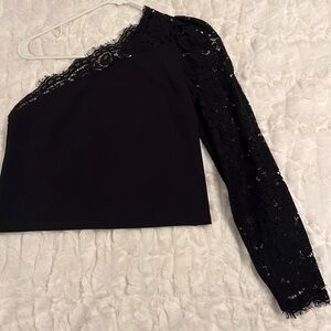 Express off the shoulder lace top XS black